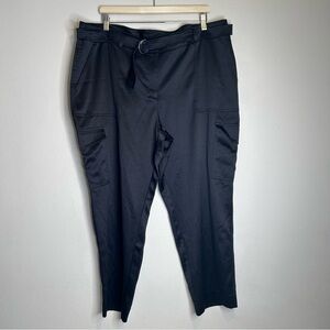 CHICO'S Slim Leg Satin Belted Utility Cargo Pants Size‎ 3.5R US 18R
